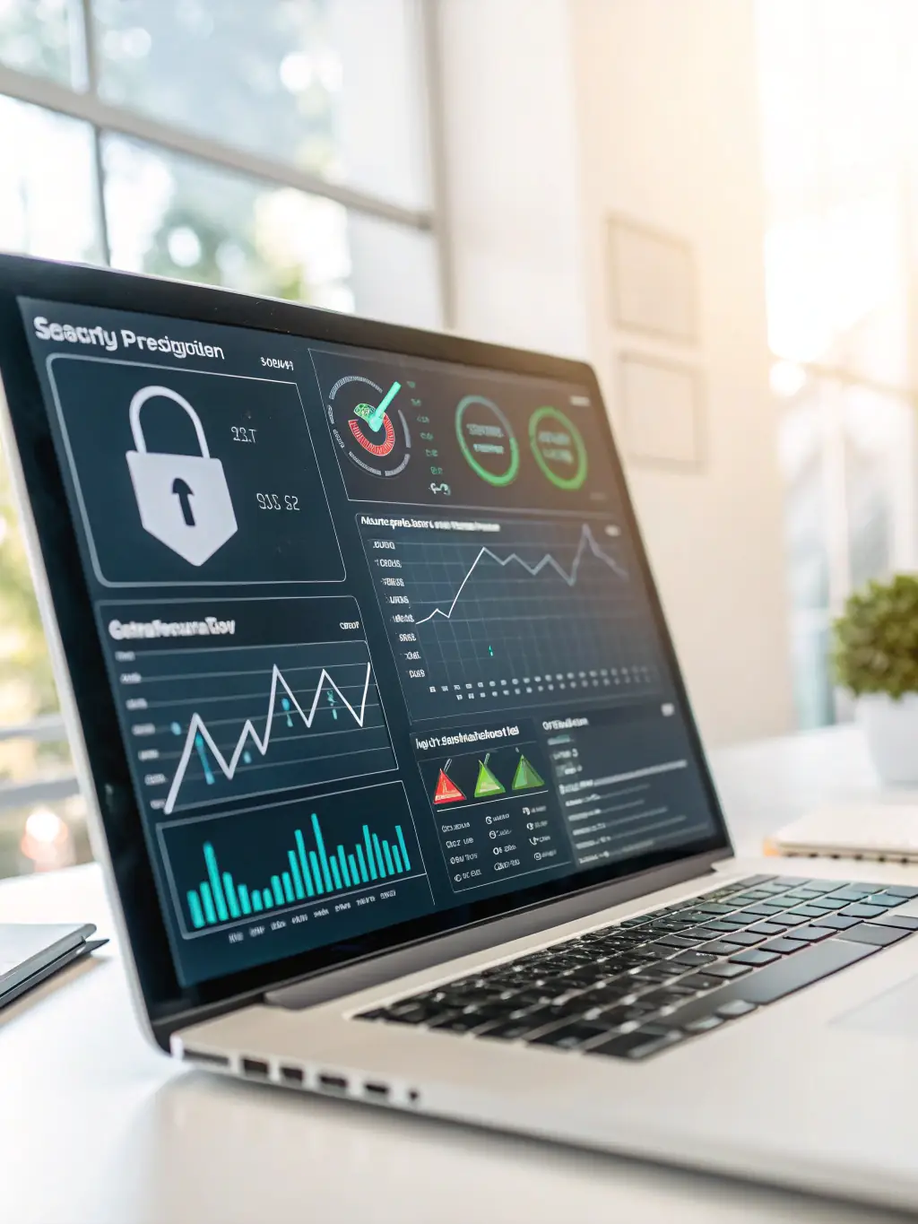 A secure digital interface displaying financial data with encryption symbols, highlighting the importance of data security and compliance.